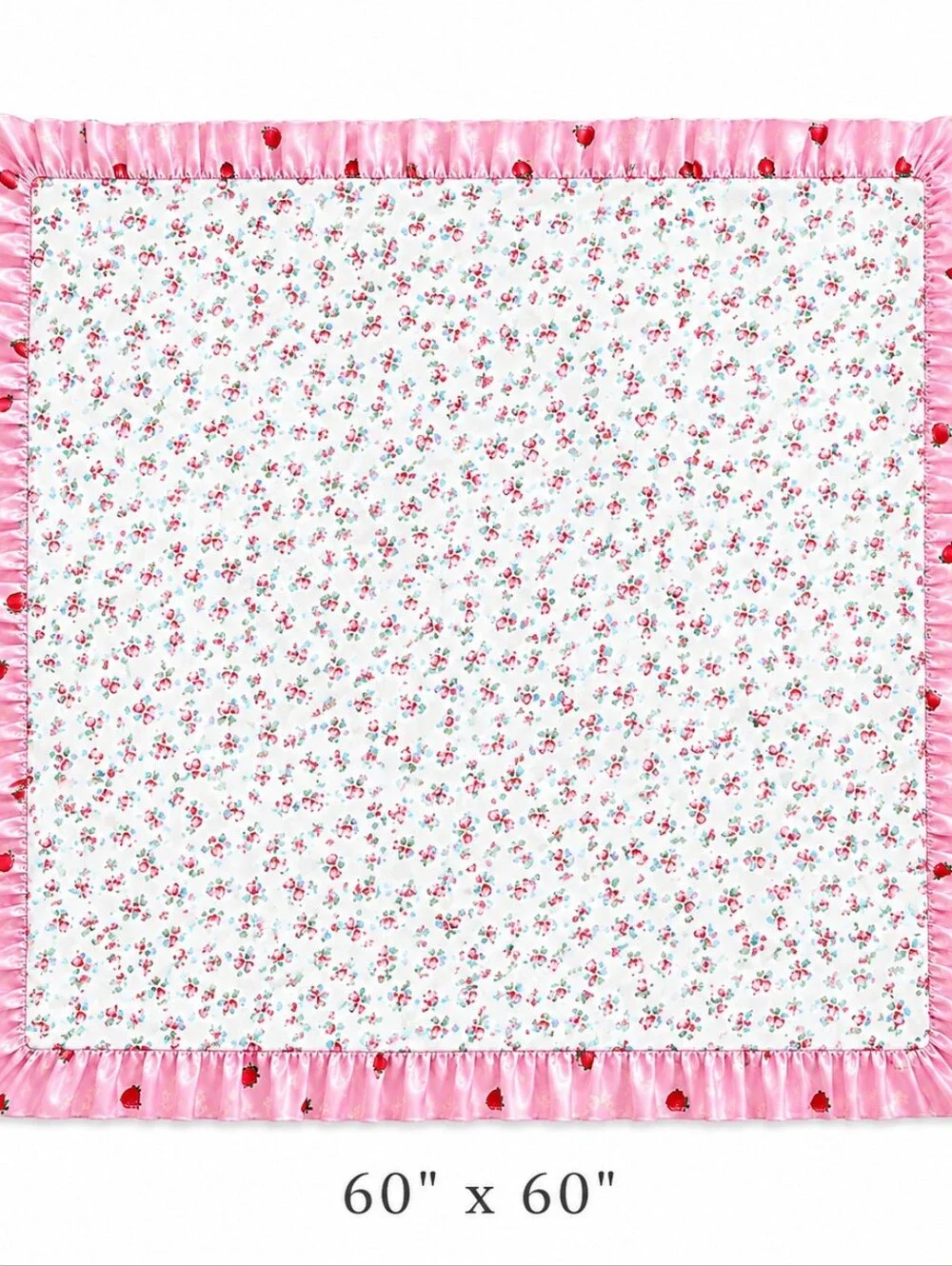 LITTLE BOE Strawberry Pink Floral Baby Blanket 60*60